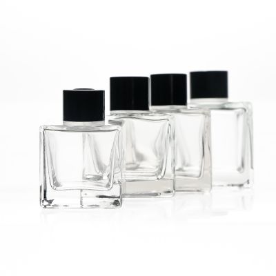 Wholesale Aroma Oil Bottle 50ml 100ml Empty Glass Perfume Square Diffuser Bottle