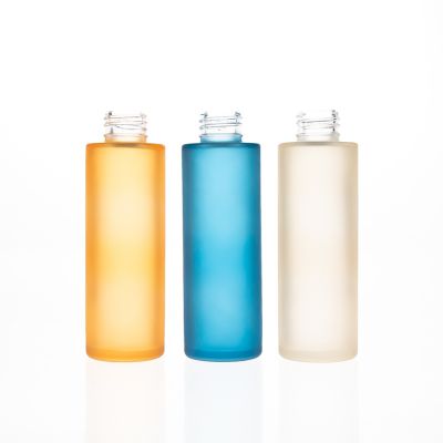 Custom Design 150 ml Matte Frosted Coloured Cosmetic Packaging Bottles Round Glass reed diffuser Bottle 
