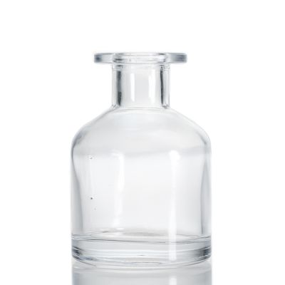 Custom Pot-bellied Round Aroma Oil Bottles 80ml Glass Clear Diffuser Bottles