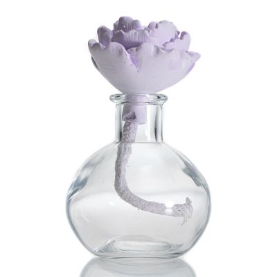 Custom Round Clear Diffuser Bottle 100ml Fragrance Empty Aroma Diffuser Bottle
