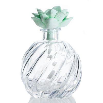 Supplier Unique Pineapple Clear Reed Empty 250ml Diffuser Bottle with Flower