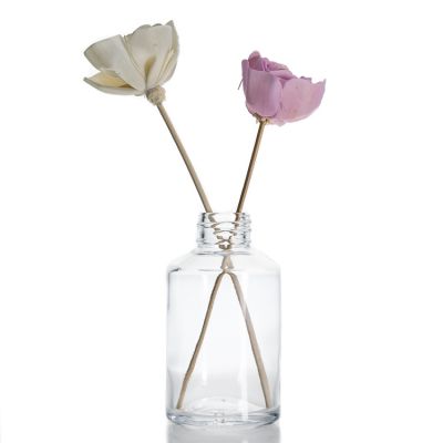Custom luxury Glass 200 ml Diffuser Bottle Clear Empty Round Diffuser Bottle