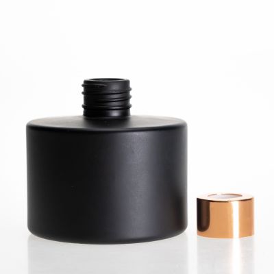 Custom 200ml Aromatherapy Essential Oil Perfume Matte Black Empty Reed Diffuser Glass Bottle 