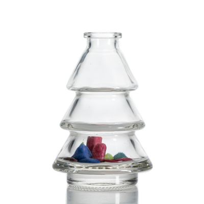 Custom Aroma Reed diffuser bottle christmas 80ml Tree Shaped Glass Diffuser Bottle