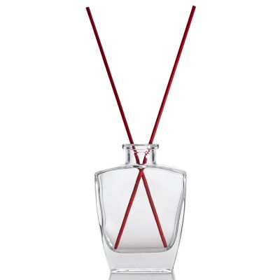 Supplier Aroma Bottle Glass Flat Square Fragrance Oil 100ml Diffuser Bottle With Sticks