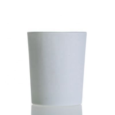 Custom Luxury Empty Glass Candle Holder Matte White Glass Candle jar For Decorative