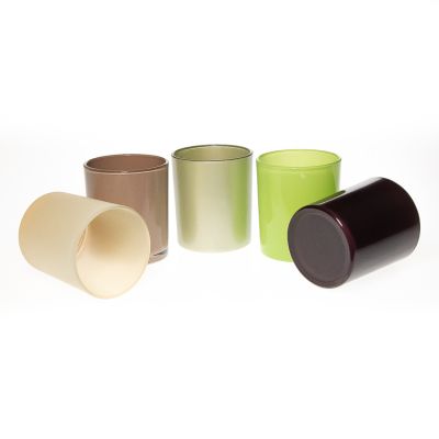 Hot Sale Factory Direct 200ml Cylinder Round Candle Holder 7oz Amber Black Glass Candle Jars Wholesale