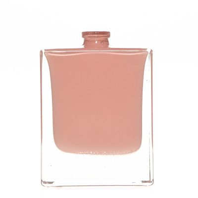 Fancy 50ml Rectangle Square Shaped Cosmetic Bottles Empty Pink Glass Perfume Bottle