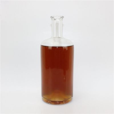Screen printing 75cl screw lid clear and frosted flat glass bottle for liquor wine