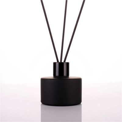 luxury empty round reed diffuser bottle for fragrance, black bottle