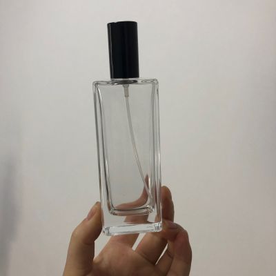 Black silver gold Aluminum perfume cap locked 50ml high clear empty glass perfume bottle