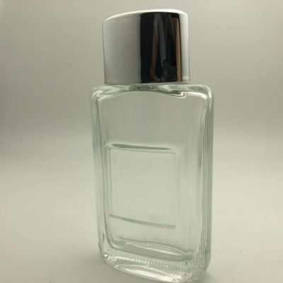 Fancy square metal plate empty perfume spray bottle 50ml