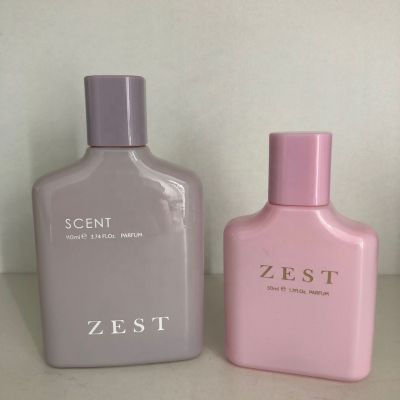 hotsale popular perfume bottles glass pink colored perfume bottles 50ml 100ml