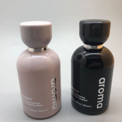 Custom design 100ml round glass vintage black crystal perfume bottle