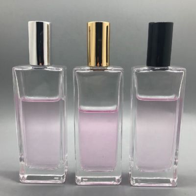 Cylinder aluminum cap crystal glass 50ml perfume bottle
