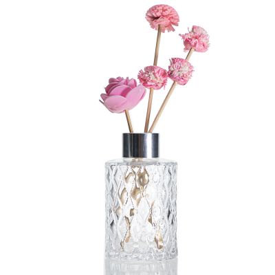Diamond Design Glass Perfume Bottle 150 ML Glass Reed Diffuser Bottle For Room Fragrance