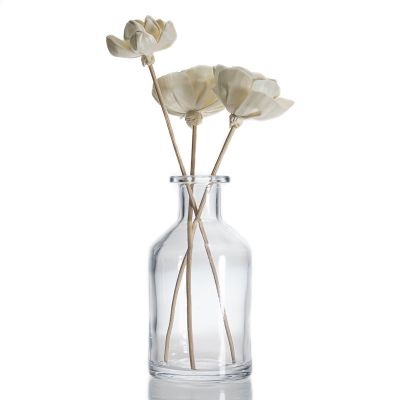 Custom Design Round Shape 200 ml Glass Reed Diffuser Bottle With Rattan Stick