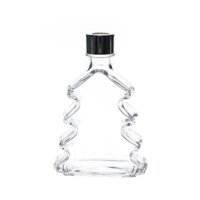 Christmas Tree Shape Glass Wine Bottle 200 ml Empty Reed Diffuser Bottles Wholesale