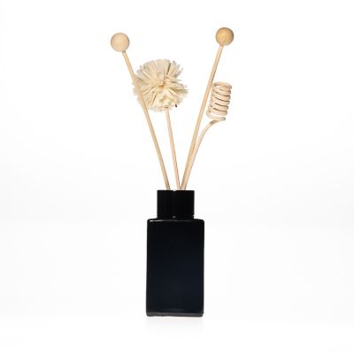 Supplier Mini Glass Diffuser Bottle 40ml Black Reed Diffuser Bottle