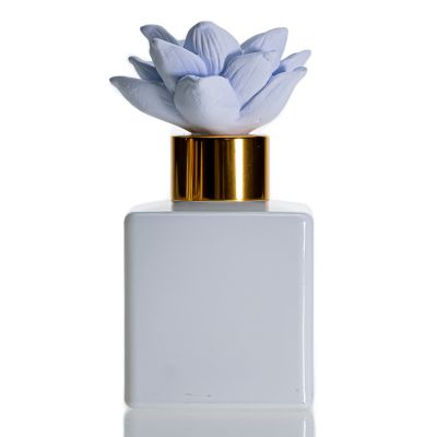 Luxury White Reed Diffuser Bottle 100 ml Round Glass Perfume Diffuser Bottle With Stopper