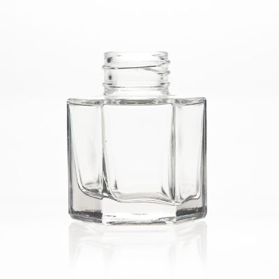 STOCK Cosmetic Bottles Hexagonal 50 ml Clear Empty Fragrance Bottle Glass Reed Diffuser Bottle