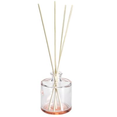 New Design 200ml Cylinder Round Aromatherapy Oil Glass Bottles 6.8oz Diffuser Reed Bottle with Cork Sealing