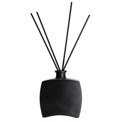 Custom Home Decor Empty 110ml Matte Black Glass Diffuser Bottle For Reed Diffuser