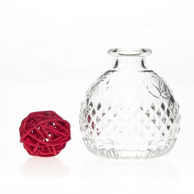 60ml round shaped empty designer reed perfume diffuser glass bottle wholesale