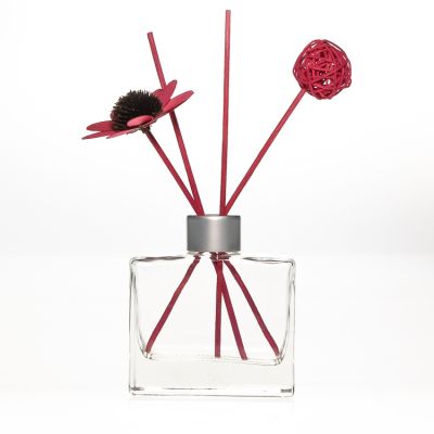 Wholesale 100ml rectangle aroma reed diffuser glass bottle for fragrance oil