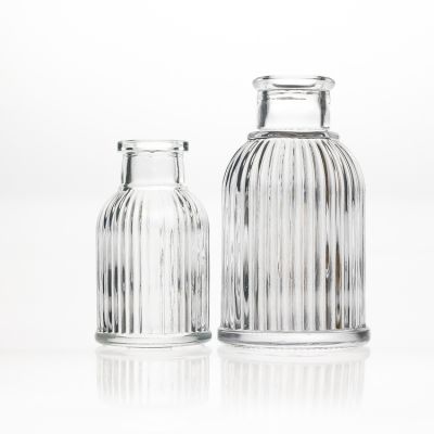 50ml 100ml 200ml embossed reed diffuser glass bottle with cork
