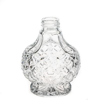 200 ml unique shape round glass diffuser bottle with screw cap