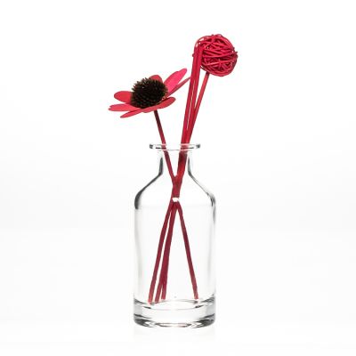 New arrival empty 100ml high flint cylinder glass reed aroma diffuser bottles with corks