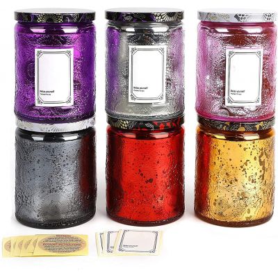 EcoAroma Mediterranean Citrus Luxury Scented Organic Coco-Soy Candles glass jar container with screw tin lid