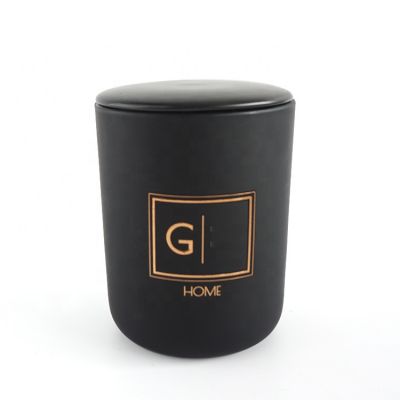 400ML black matte glass candle jars with or without gold rim