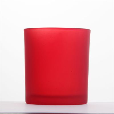 10OZ colorful frosted effect glass candle jar festival scented candle glass jar gift with lid