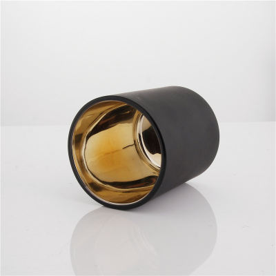 Luxury 7oz 11oz 15oz Round Matte White Matte Black Frosted Electroplate Inside Empty Candle Jars