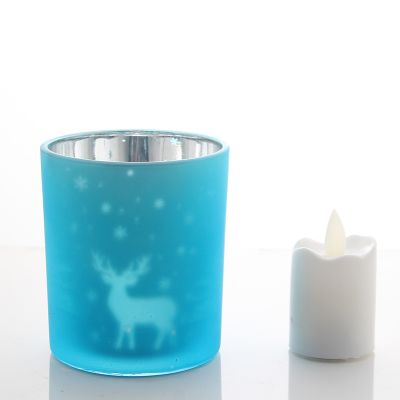 personalized aroma lavender candle festival gift glass candle jars with laser elk pine needle design