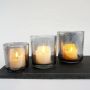 8oz 12oz 16oz grey holographic decorative glass candle holders jar for home party hotel