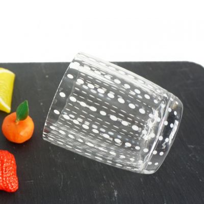 Wholesale Unique hand blown clear candle glass jar 7oz with custom design