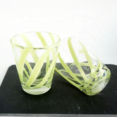 empty glass jar candle 9oz green swirl cone shape handmade candle container