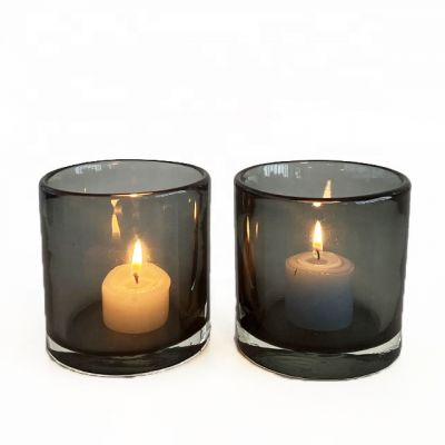 10oz translucent grey cylinder candle jars for weeding party Christmas