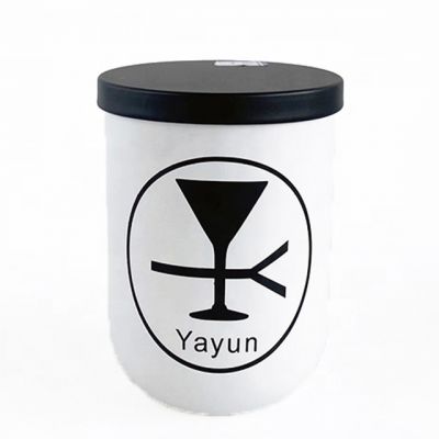 Fancy logo design custom colored decorative glass candle jar with Lid