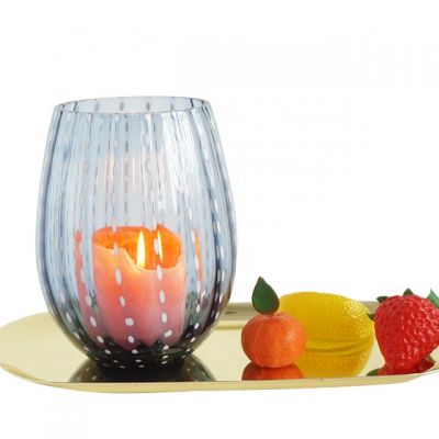 wholesale smokey grey 16oz 17oz 18oz egg shape candle jars for making candles
