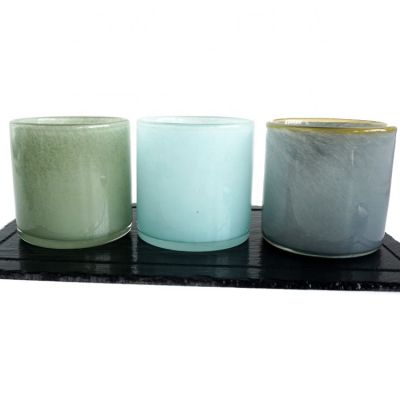 17oz Handmade bright colored unique Christmas candle holders