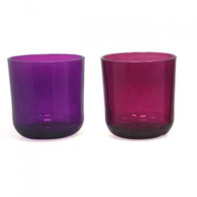 custom color 10 oz candle jars pink amber green blue grey empty candle vessels