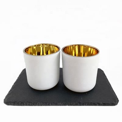 Luxury Inside Electroplated Gold Glass Candle Glass Jar with Different Lids