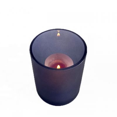 customized logo and color matte gray recycled glass candle jar