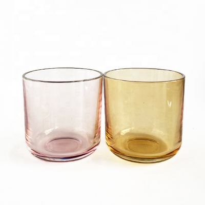 Wholesale Machine Made Shiny Candle Jar Silver Rim Glass Candle Holder