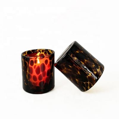 hand blown jar amber black empty candle containers