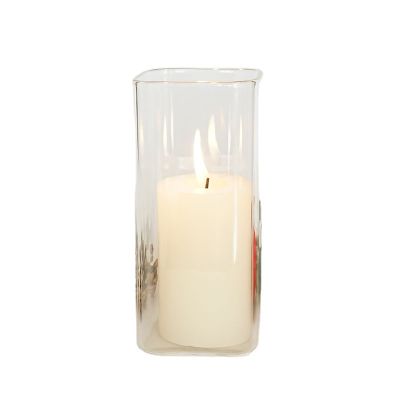 heat resistant square shaped clear borosilicate glass containers candle jars